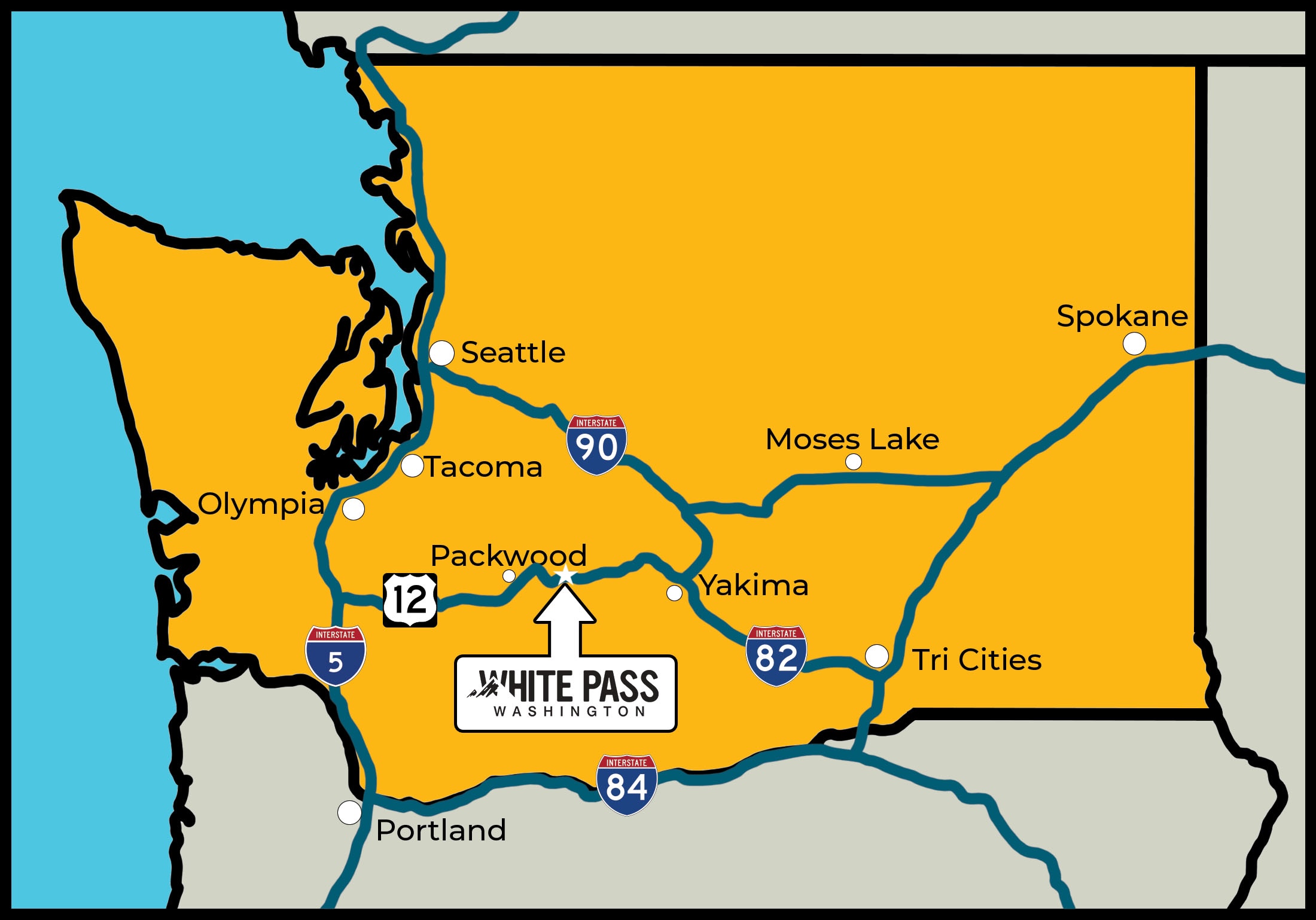 map of where white pass is